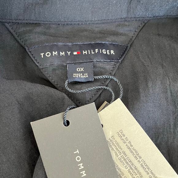 Tommy Hilfiger Navy Blue Roll-Tab-Sleeve Button-Down Shirt Plus Size 0X NWT - Picture 4 of 14